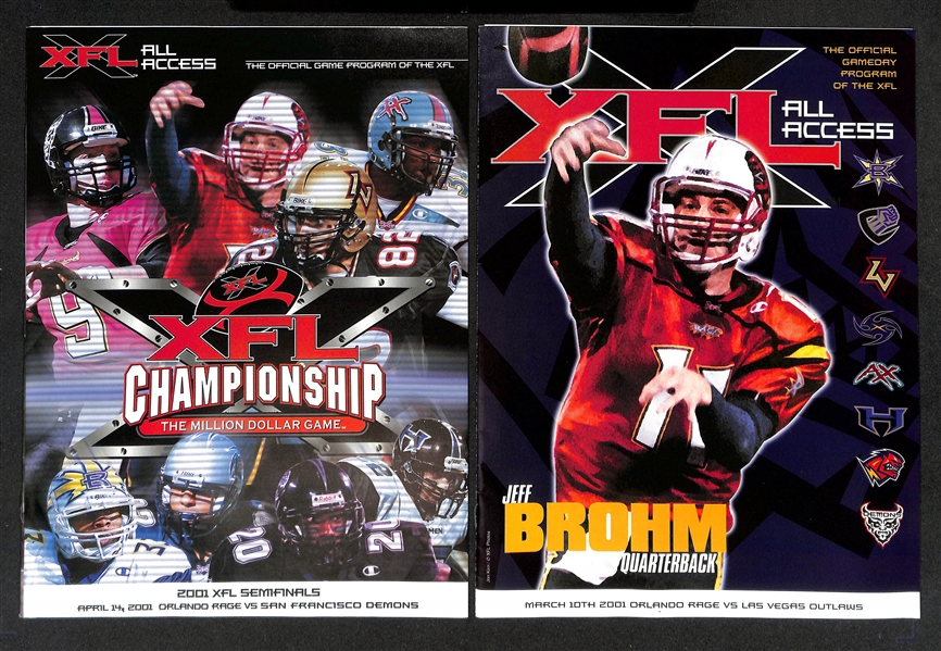 Lot of (6) USFL Kickoff Magazines USFL Championship Games (1983-1985) & (9) XFL All Access Magazines 
